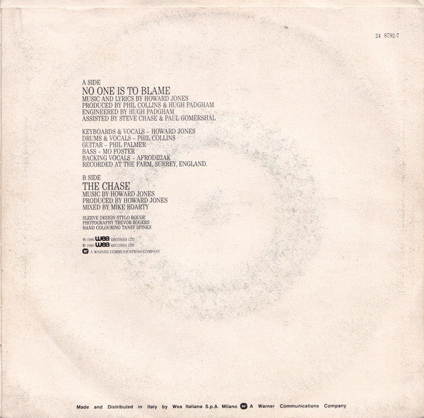 Howard Jones : No One Is To Blame (7")