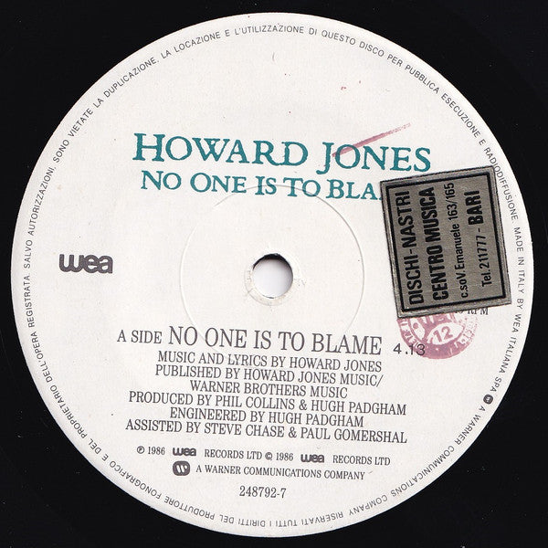 Howard Jones : No One Is To Blame (7")