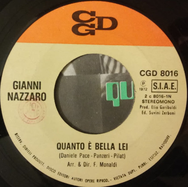 Gianni Nazzaro : Quanto È Bella Lei  (7", Single)