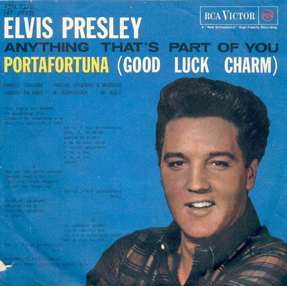Elvis Presley : Portafortuna = Good Luck Charm (7", Mono)