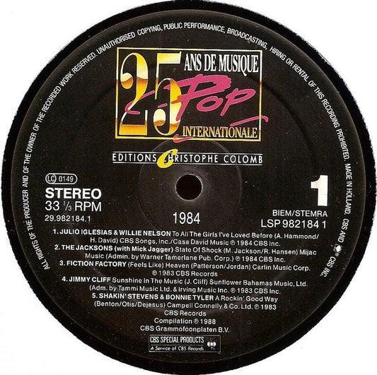 Various : 25 Ans De Musique Pop Internationale - 1984 (2xLP, Comp)
