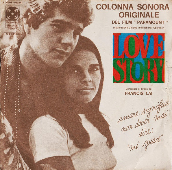 Francis Lai : Colonna Sonora Originale Love Story (7")