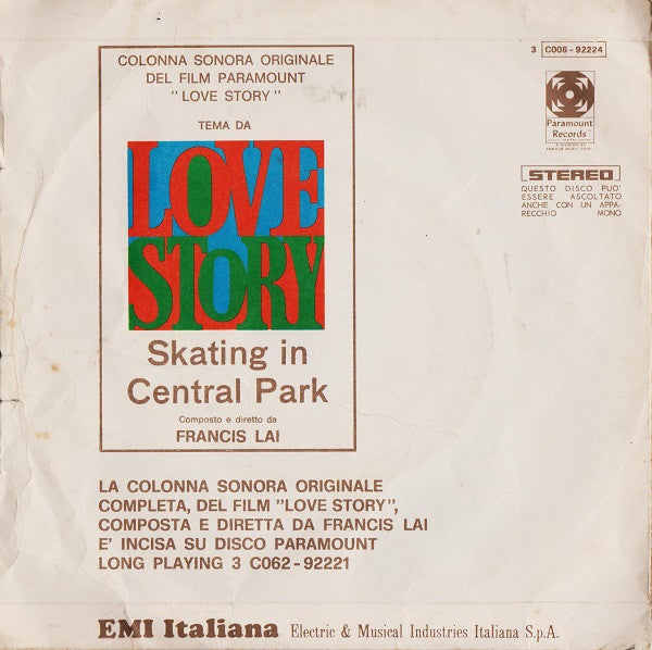Francis Lai : Colonna Sonora Originale Love Story (7")