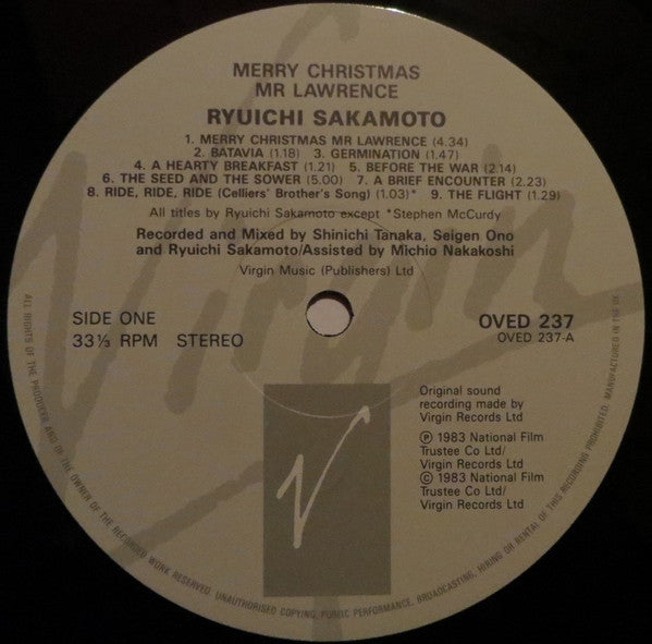 Ryuichi Sakamoto : Merry Christmas Mr. Lawrence (LP, Album)