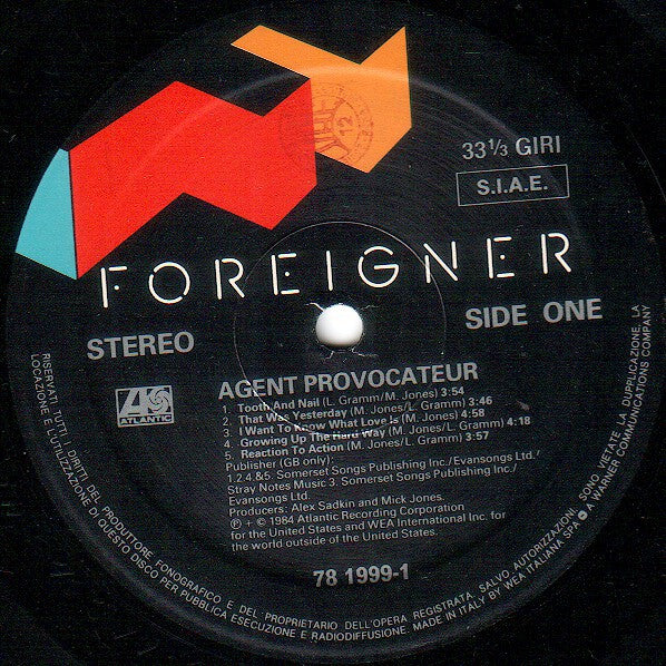 Foreigner : Agent Provocateur (LP, Album)