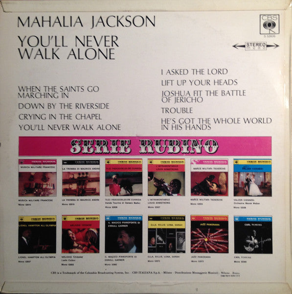 Mahalia Jackson : You'll Never Walk Alone (LP, Comp)