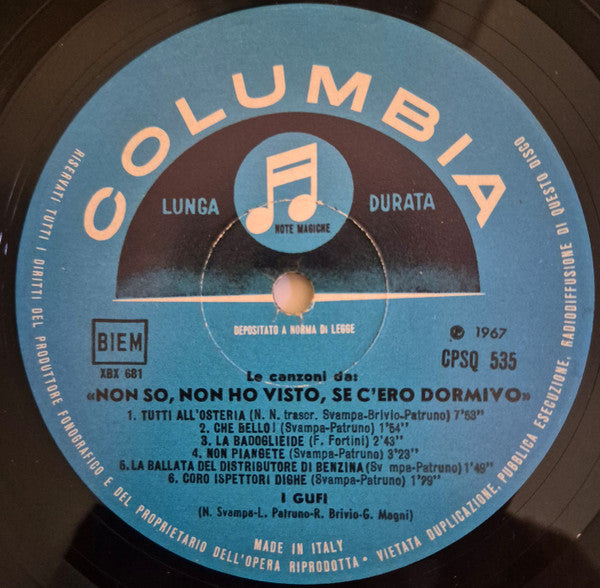 I Gufi : Non So Non Ho Visto Se C'Ero Dormivo (LP)