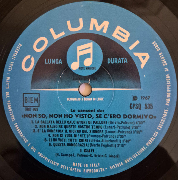 I Gufi : Non So Non Ho Visto Se C'Ero Dormivo (LP)