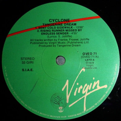 Tangerine Dream : Cyclone (LP, Album, RE, Gat)