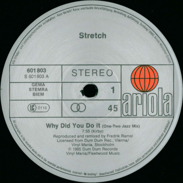 Stretch : Why Did You Do It (12", Maxi)