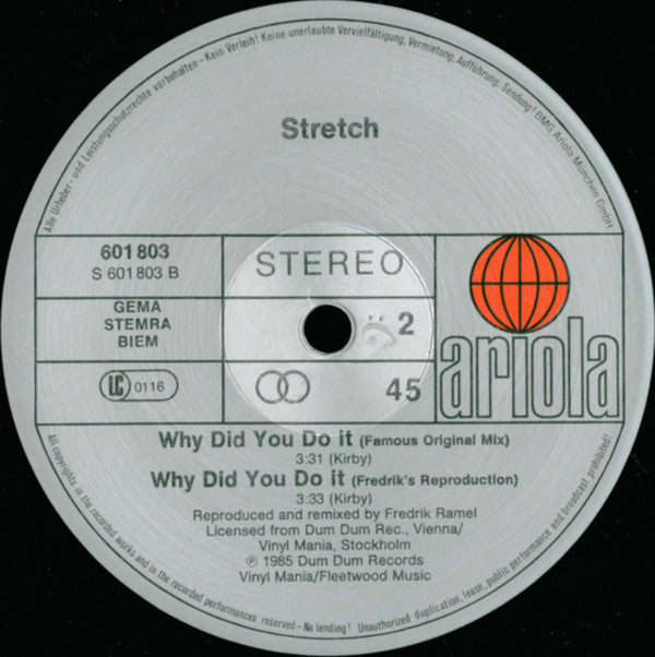 Stretch : Why Did You Do It (12", Maxi)