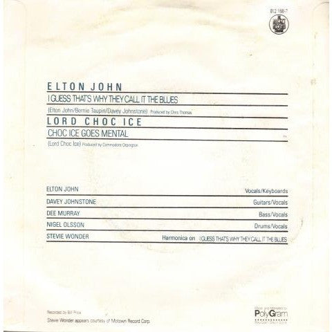 Elton John : I Guess That's Why They Call It The Blues (7", Single)