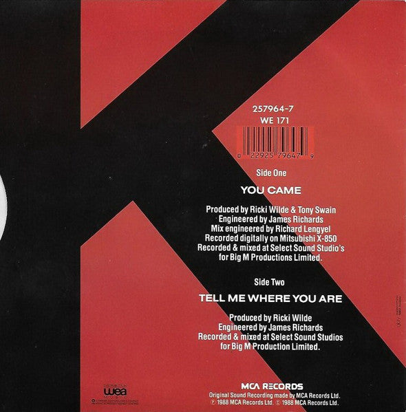 Kim Wilde : You Came (7", Single)