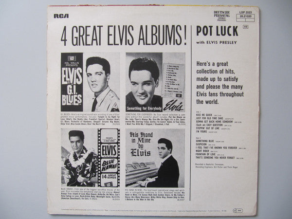 Elvis Presley : Pot Luck (LP, Album, RE)
