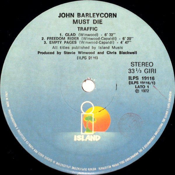 Traffic : John Barleycorn Must Die (LP, Album, RE, Gat)