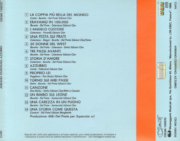 Adriano Celentano : Azzurro (CD, Comp)