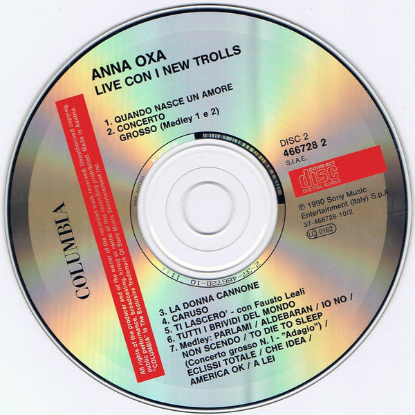 Anna Oxa :  Live Con I New Trolls (2xCD, Album, RP)