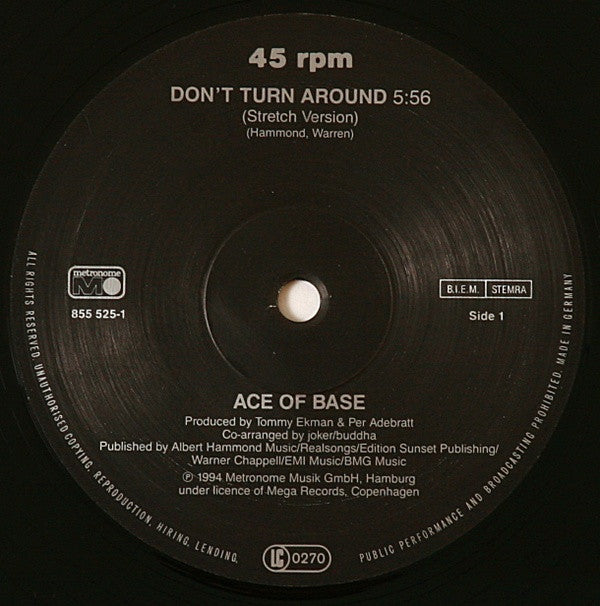 Ace Of Base : Don't Turn Around (12", Single)