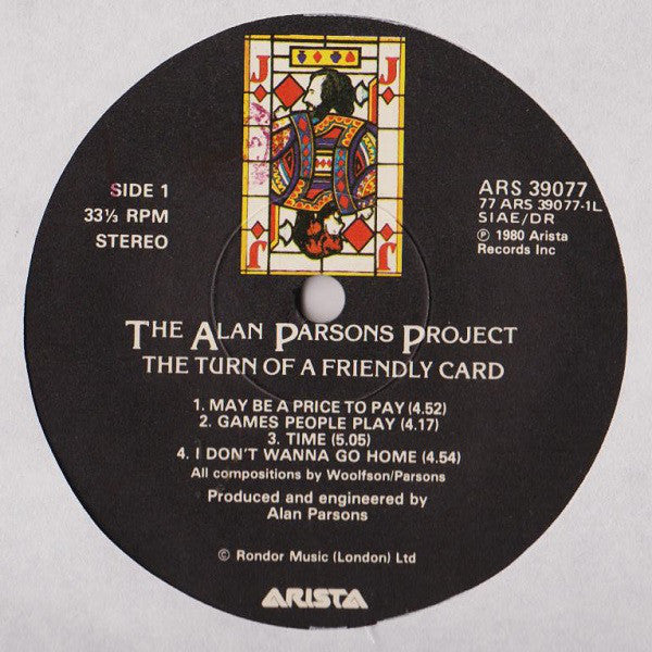 The Alan Parsons Project : The Turn Of A Friendly Card (LP, Album)