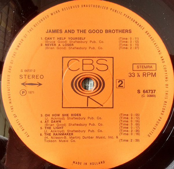 James And The Good Brothers : James And The Good Brothers (LP, Album)