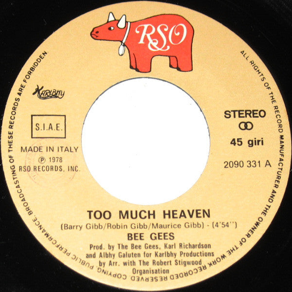 Bee Gees : Too Much Heaven (7", Single)