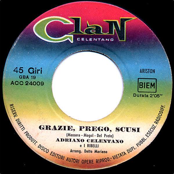 Adriano Celentano : Il Tangaccio (7", Gre)